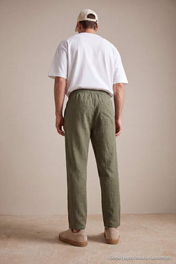 Haki Beli Lastikli Straight Erkek Pantolon TMNSS26PL00040 - Trendyolmilla фото 2