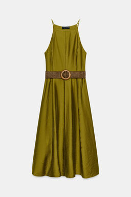 VESTIDO MIDI CINTUR?N / Khaki - Zara фото 9