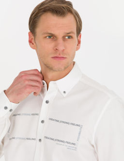 Beyaz Regular Fit Uzun Kollu G_mlek - Pierre cardin фото 2