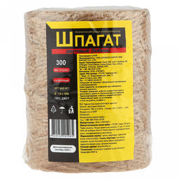 Шпагат джутовый 2-х нитка, д1,8-2мм, 300м, д8см, h10см (Китай) - Домашняя Мода фото 3