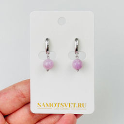 Серьги из Кунцита
