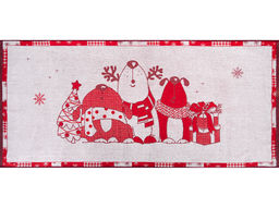 Полотенце махровое 6с102.411ж1 Новогодняя песнь (3-бело.кр) 67х150см