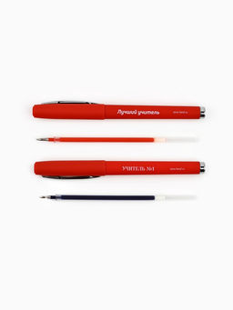 Ручка гелевая Самый лучший учитель в мире, 2 шт., синяя и красная паста - Artfox фото 3