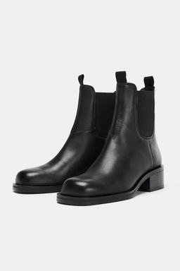 WATER REPELLENT LEATHER CHELSEA ANKLE BOOTS - Zara фото 3