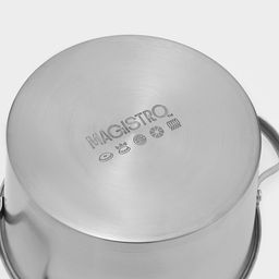 Кастрюля Magistro HiTech Steel, 5.2 л, d=24 см, h=14.5 см, слив для воды, капсульное дно, индукция, нержавеющая сталь  фото 6