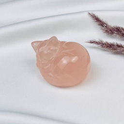 Радуга Самоцветов Фигурка Кошка из Розового кварца  фото 4