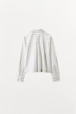 STRIPED CROP PYJAMA SHIRT - Zara фото 6