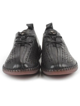 03-5005-1 BLACK Полуботинки женские летние (натуральная кожа)