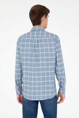 Мужская голубая рубашка с длинным рукавом - U.s. polo assn фото 5