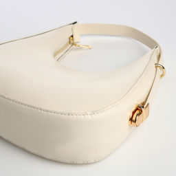 Сумка женская багет на молнии, 20.5×7×10.5 см, белая