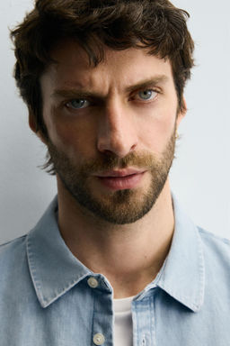 WASHED DENIM SHIRT - Zara фото 5