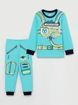 CRB wear/CSKB 50020-40 Комплект для мальчика (джемпер, брюки), бирюзовый/Ex.Cherubino