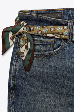 ZW COLLECTION BAGGY JEANS WITH SCARF DETAIL LOW-RISE - Zara фото 8