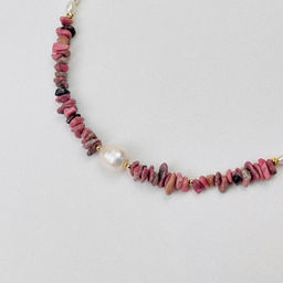 Чокер из Жемчуга и Родонита 38 см +