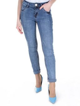 A806 BLUE Джинсы-скинни женские AOTERSS - Фабричный китай фото 8