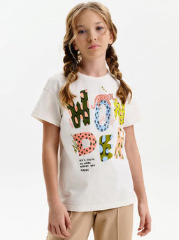 PELICAN, футболка для девочек, Молочный