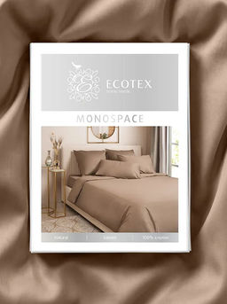 Постельное белье Моноспейс Евро + 4 наволочки, бежевый - Ecotex фото 7