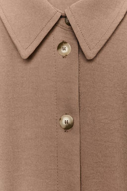 CAMISA CORTA TRABILLAS / Tostado - Zara фото 8