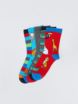 Desenli Erkek ?ocuk Soket ?orap 5li