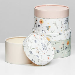 Набор шляпных коробок 3 в1 «Ассорти из цветов», завальцованная, 16×10, 14×9, 13×8.5 см