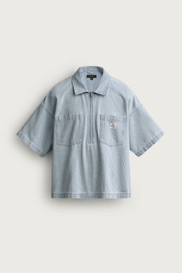 CAMISA POLO CREMALLERA BOLSILLOS / Azul claro - Zara фото 7
