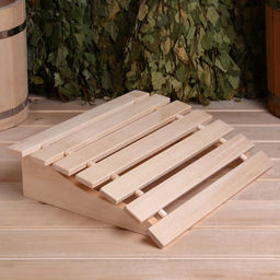 Подголовник для бани и сауны, 31×35×9.5 см, деревянный, анатомический, «Добропаровъ»