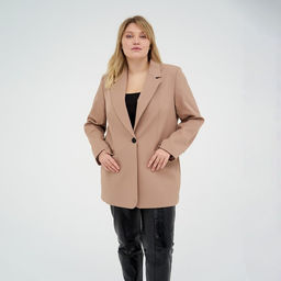 Пиджак женский MIST plus-size, размер 52, бежевый