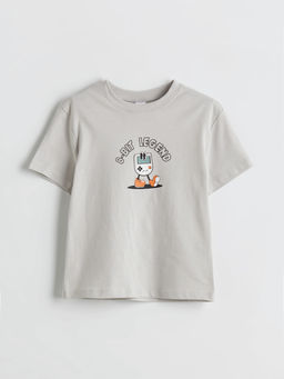 Bisiklet Yaka Bask?l? Erkek ?ocuk Ti??rt