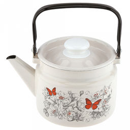 "Яблоневый цвет" Чайник эмалированный 2л, металлическая крышка (Россия)