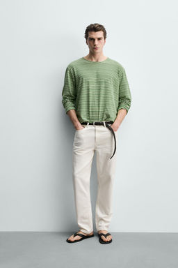 PANTAL?N STRAIGHT FIT TIRO BAJO / Blanco roto
