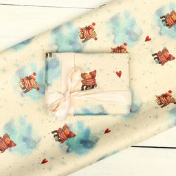 Бумага упаковочная, крафт Парочка, 70х100 см, 1 лист