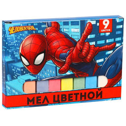 Мелки цветные школьные 9шт Человек-паук, прямоугольные - Marvel фото 3