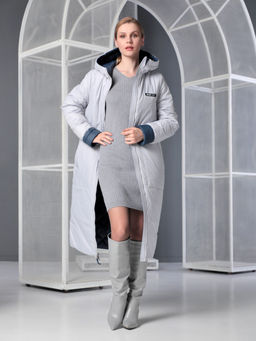 25312 Пальто дем. двустороннее синий/серый - Dizzyway фото 6