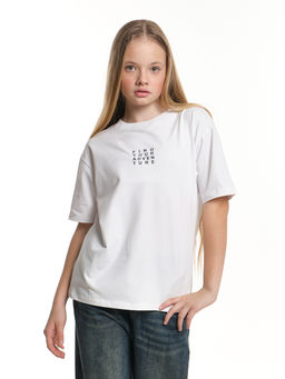 Футболка с принтом 22-9019 белый