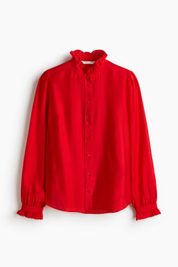 Blusa con cuello de volante