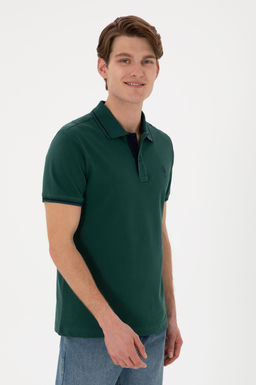 Erkek Slim Fit Polo Yaka Koyu Ye_il Basic Ti__rt Sepette S_rpriz _ndirim - U.s. polo assn фото 2