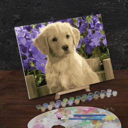 Картина по номерам на холсте с подрамником Щенок лабрадора, 40х30 см - Школа талантов фото 2