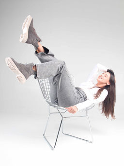 Ботинки 338.1541be. серый замок замша/Байка