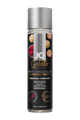 Съедобный лубрикант JO Gelato White Chocolate Raspberry Truffle, белый шоколад и малина, 120 мл