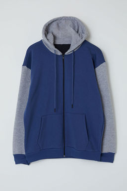 TRENDYOL MAN Indigo Oversize/Genis Kesim Polarl?/S?cak Tutan Fermuarl? Kapusonlu H?rka/Sweatshirt TMNAW25SW00076 - Trendyolmilla фото 5