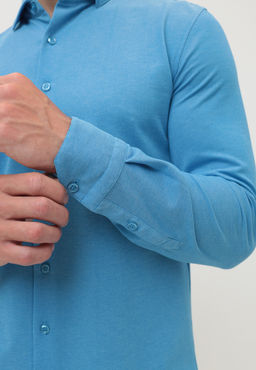 Батник мужской трикотажный GREG G143-ML (лазурь)  фото 3