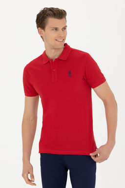 Erkek Slim Fit Polo Yaka K_rm_z_ Basic Ti__rt