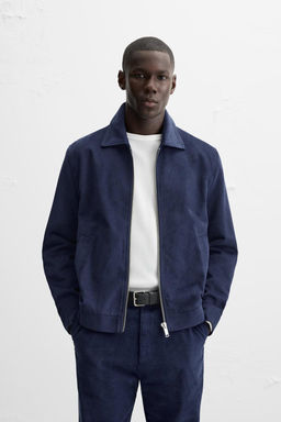 LYOCELL/COTTON ZIP-UP OVERSHIRT