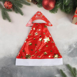 Колпак новогодний «Звёзды», 40×27 см, красный