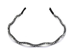 Ободок для волос Волна с цирконом, цвет серебристый