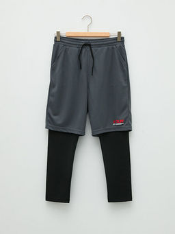 Beli Lastikli Bask?l? Erkek ?ocuk Taytl? ?ort - Waikiki фото 2