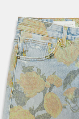JEANS TRF LOOSE FOLDED ESTAMPADO TIRO BAJO / Celeste - Zara фото 4