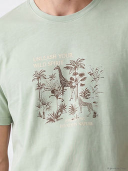 Bisiklet Yaka Bask?l? Erkek Ti??rt - Waikiki фото 3