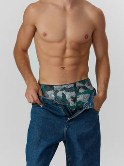 Цена за 2 штуки! Трусы боксеры мужские зеленые с принтом - Mark formelle фото 6