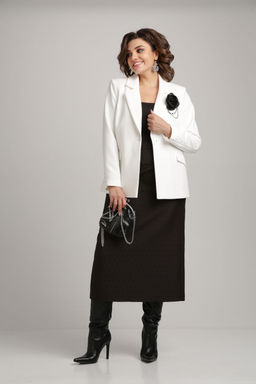 Костюм Aira Style 24-19 Молочный+черный